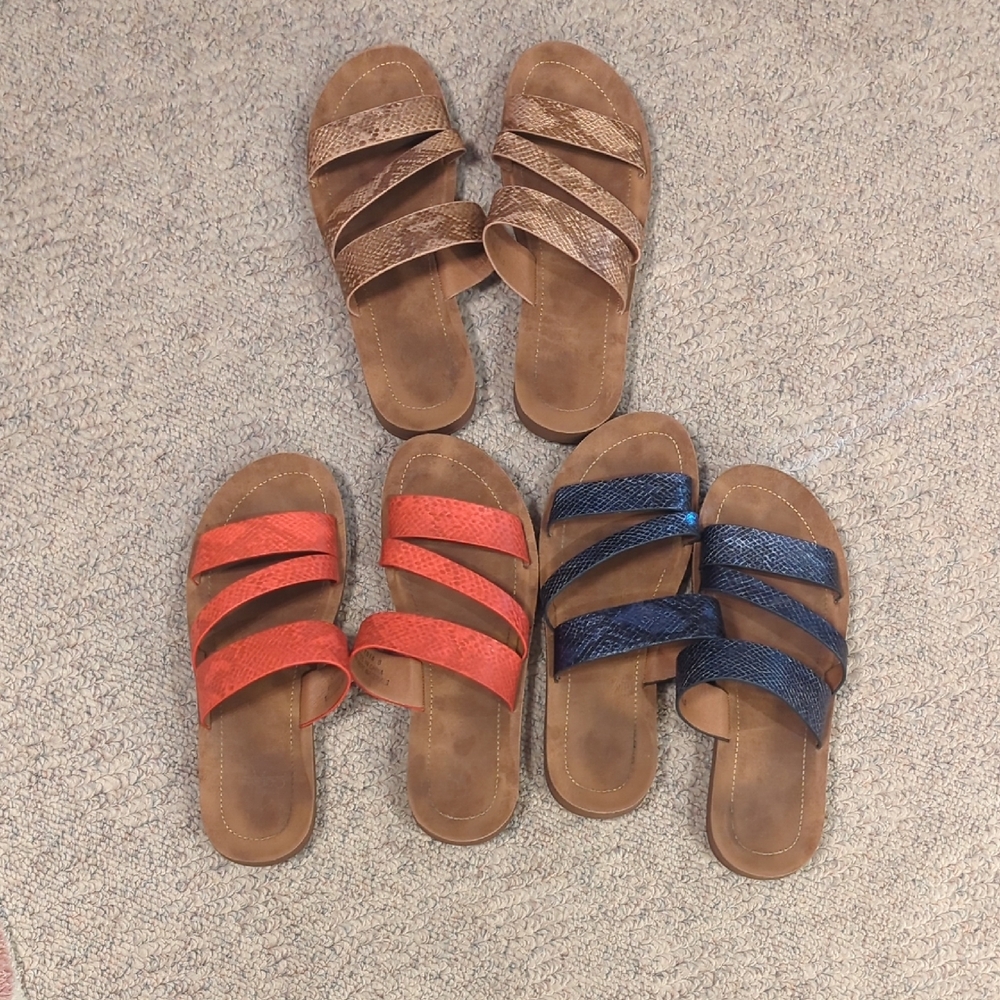 Corkys Women's Sandals - Gold, Red, and Blue 8